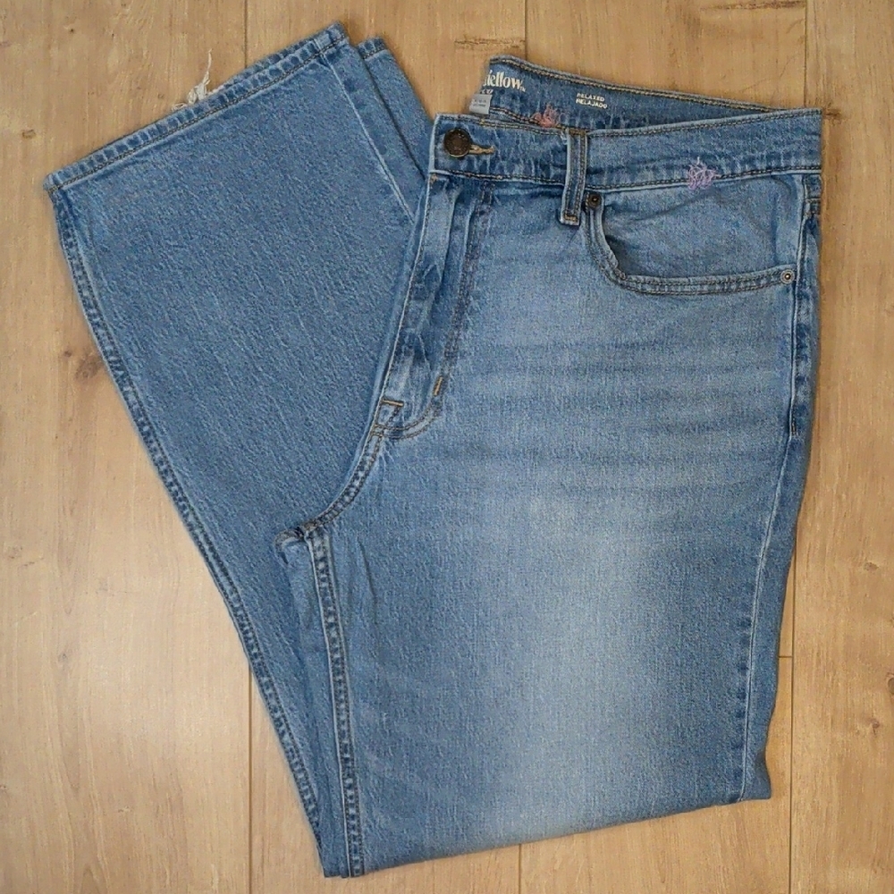 Goodfellow Mens Denim Light Wash Blue Straight Leg Jeans